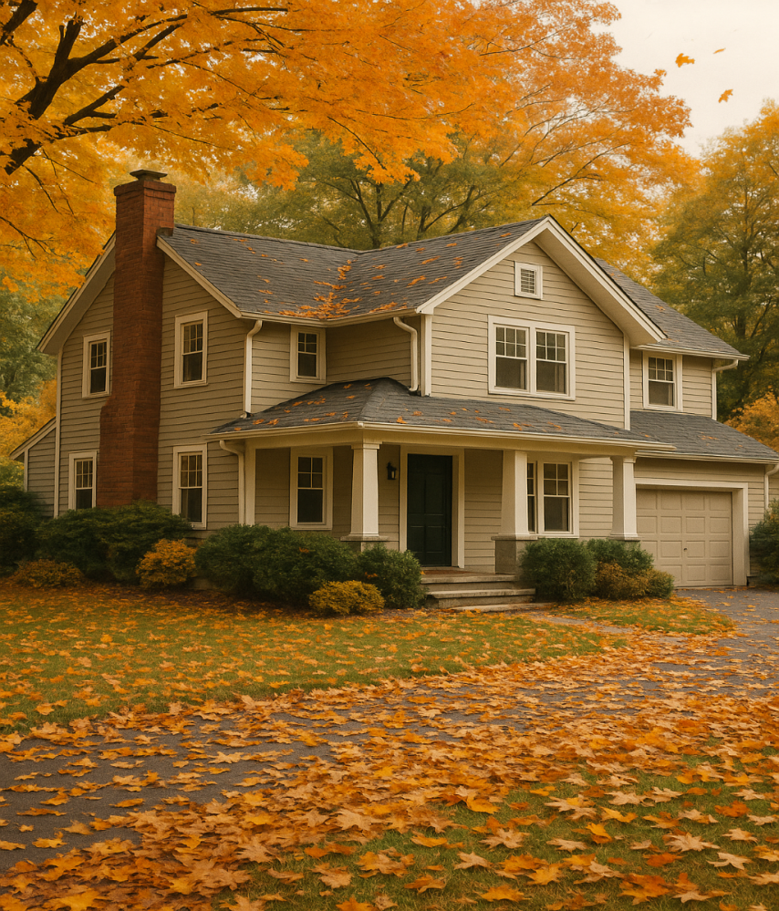 Wohnhaus im Herbst