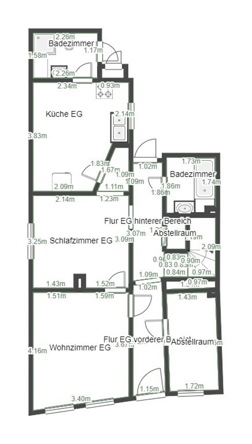 Grundriss EG Reihenendhaus Zahna-Elster