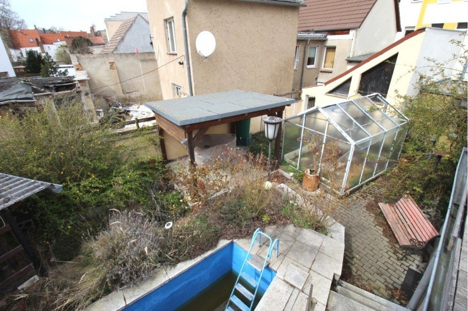 Blick in den Garten Reihenendhaus K�then