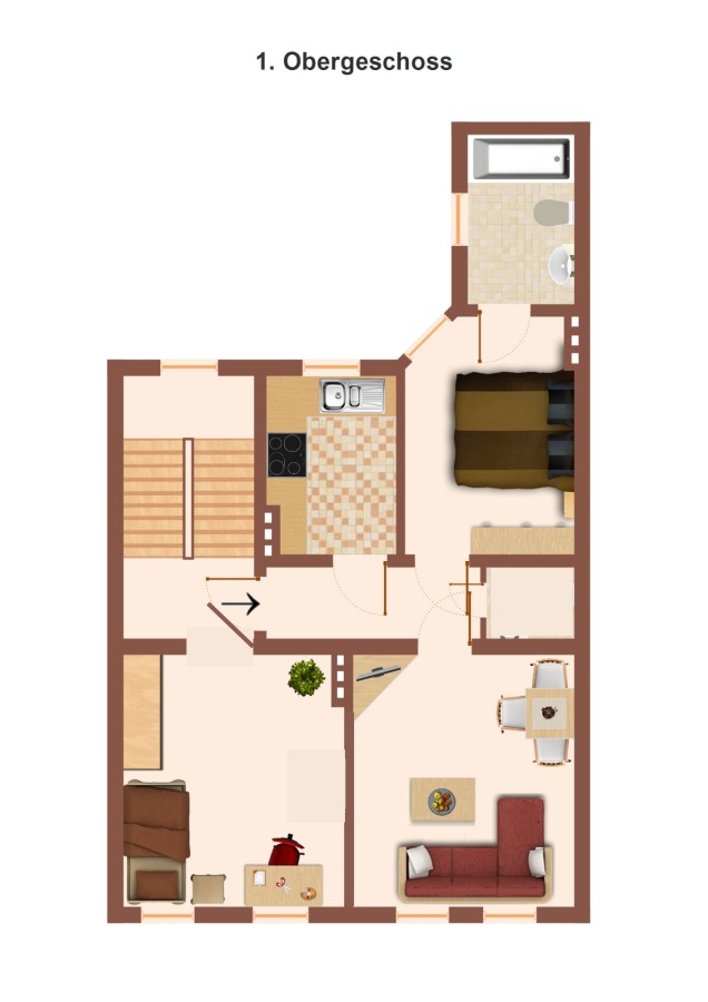 Grundriss 1. OG Zweifamilienhaus K�then