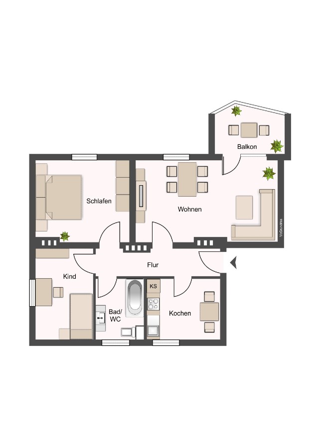 Grundriss Etagenwohnung K�then