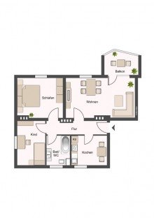 Grundriss PROVISIONSFREI!!! Schicke Renditewohnung in zentrumsnaher Lage