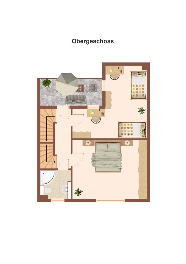 Grundriss OG Reihenmittelhaus Aken