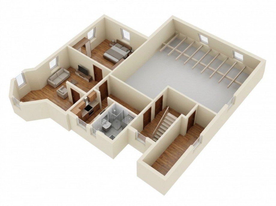 3D Grundriss DG Villa K�then