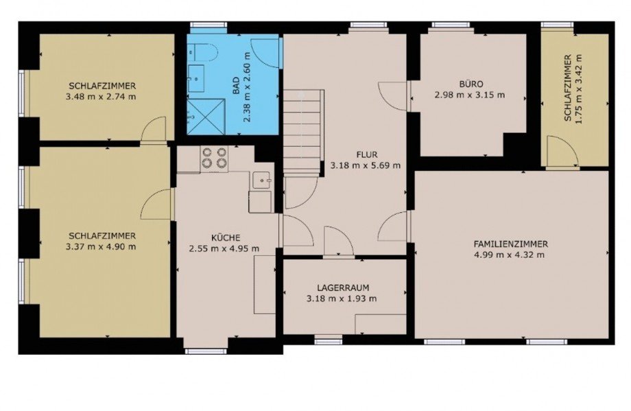 Grundriss OG Zweifamilienhaus Wettin-L�bej�n