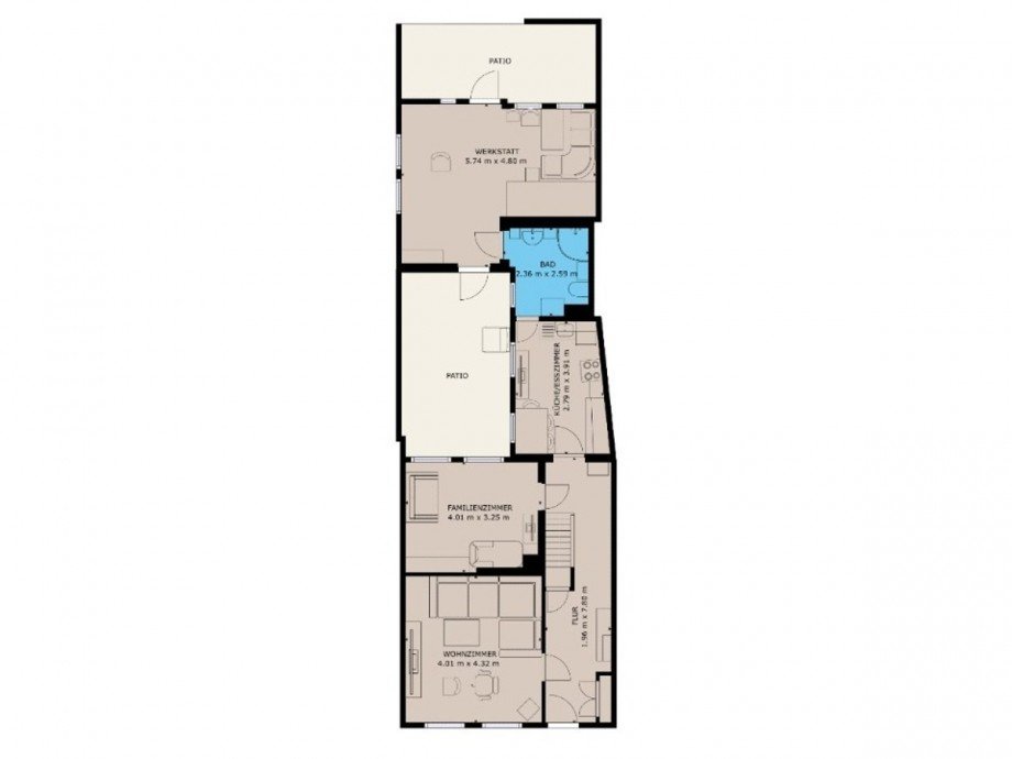 Grundriss EG Reihenmittelhaus Aken