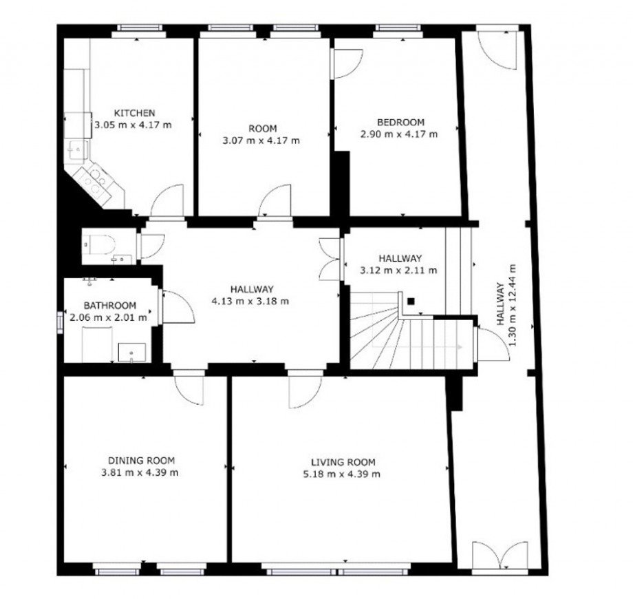 Grundriss EG Mehrfamilienhaus Halle