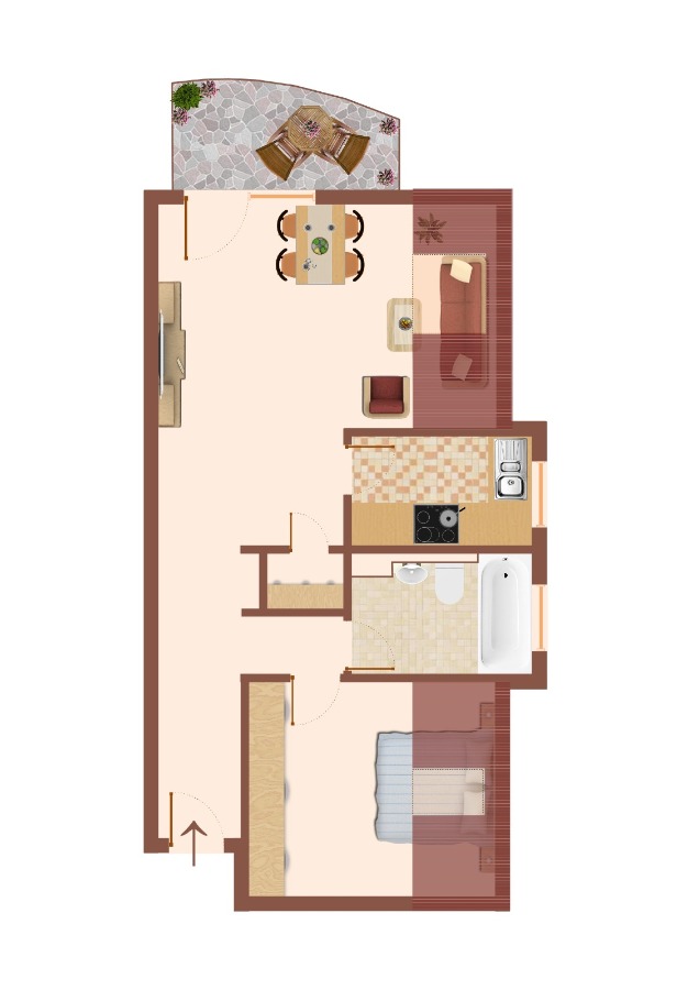 Grundriss Dachgeschosswohnung K�then