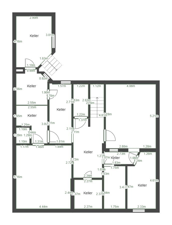 Grundriss Keller Reihenmittelhaus K�then
