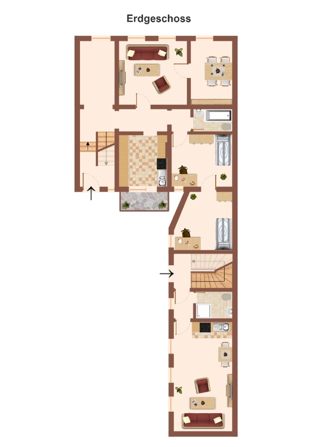 Grundriss Erdgeschoss Mehrfamilienhaus K�then