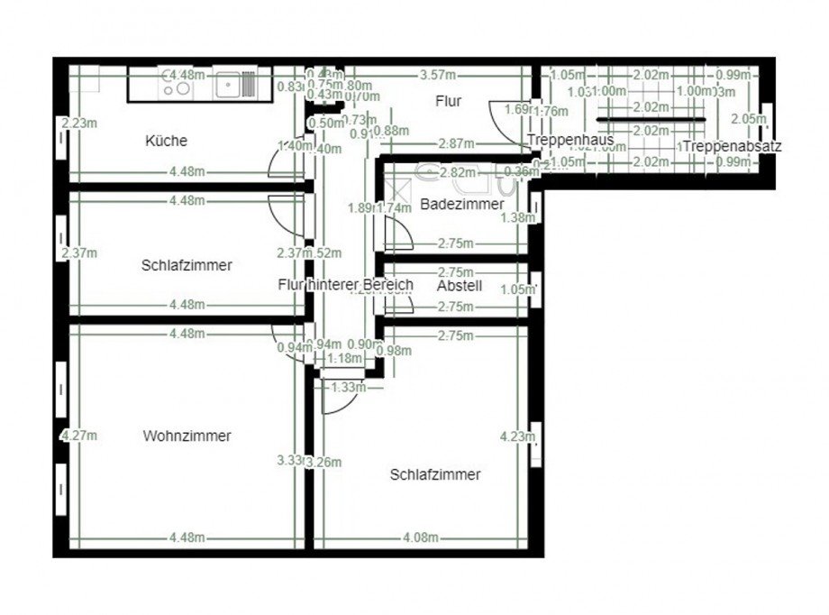 Grundriss 1.OG Mehrfamilienhaus K�then