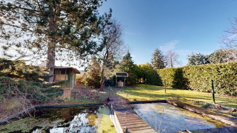 Teich und Gartenlaube Einfamilienhaus Aken