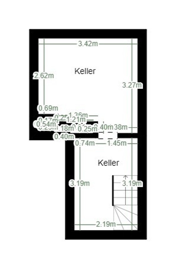 Grundriss Keller Reihenmittelhaus K�then