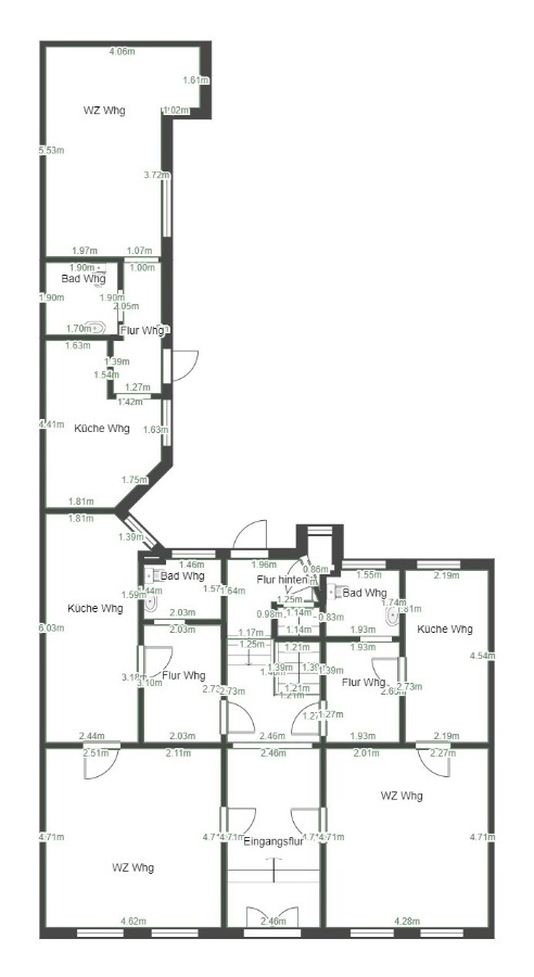 Grundriss Erdgeschoss Reihenmittelhaus K�then