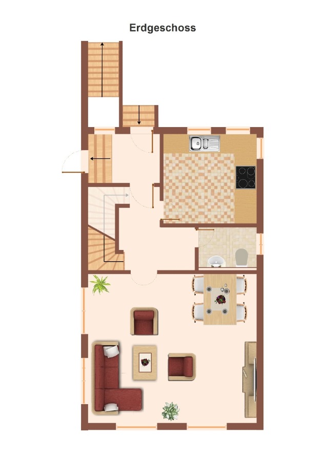 Grundriss EG Haus2 Einfamilienhaus K�nnern