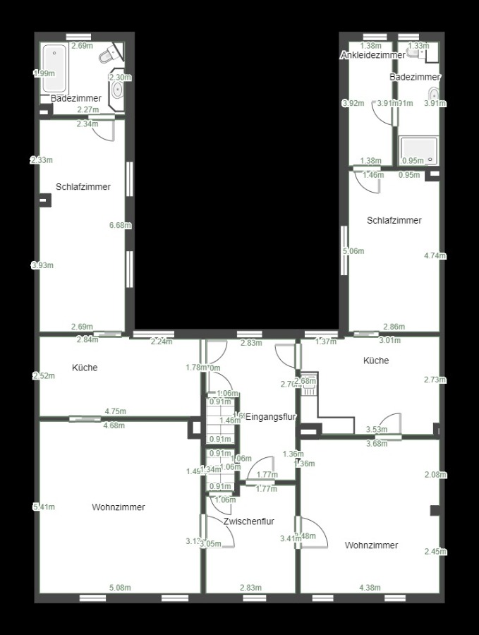 Grundriss OG Wohn- / Gesch�ftshaus S�dliches Anhalt