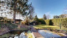 Teich und Gartenlaube Ohne K�uferprovision! Einfamilienhaus auf einer Ebene mit Garage, Werkstatt und Garten