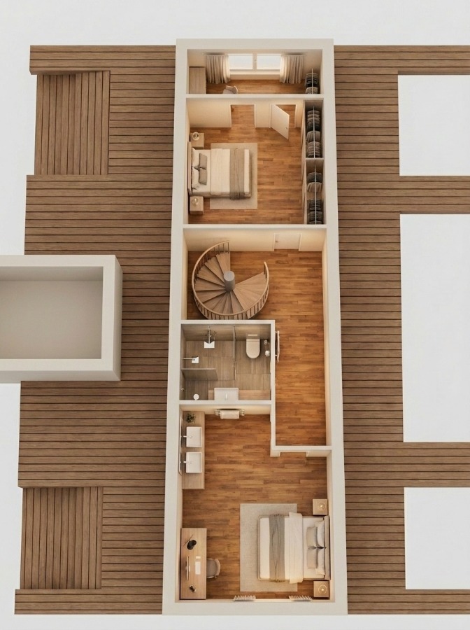 3D Grundriss DG Maisonettewohnung K�then