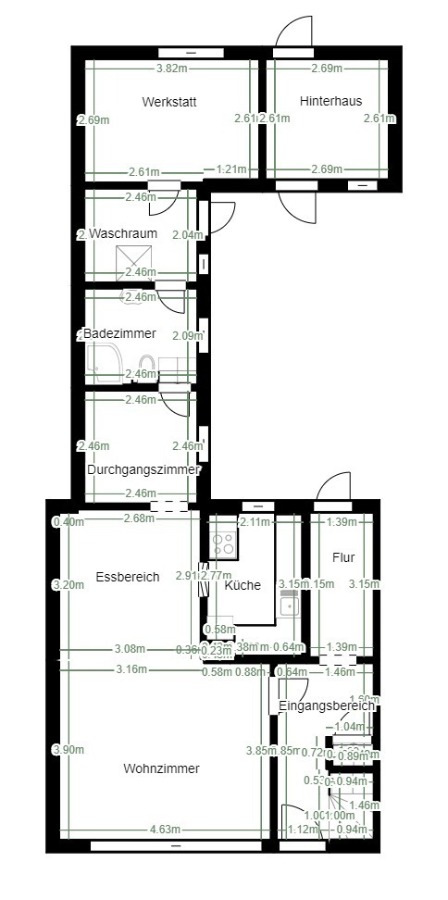Grundriss EG Reihenmittelhaus K�then