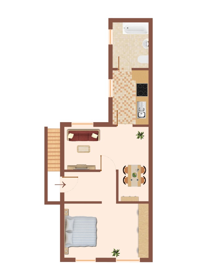 Grundriss Etagenwohnung K�then/ Anhalt
