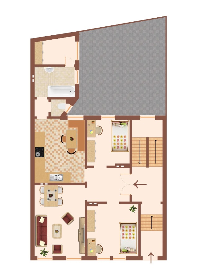Grundriss EG Reihenmittelhaus K�then