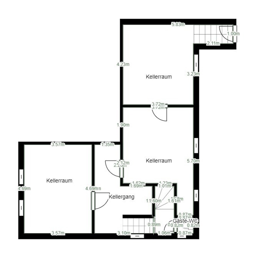 Grundriss Keller Doppelhaush�lfte Osternienburger Land