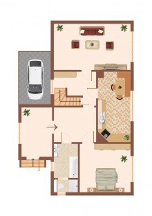 Grundriss EG OHNE K�UFERPROVISION!!! L�ndliches Einfamilienhaus mit gro�em Garten