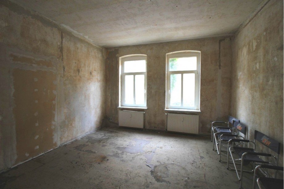 Wohnzimmer Sanierungswohnung Reihenmittelhaus K�then