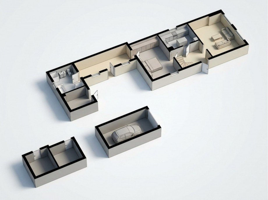 3D Grundriss EG Einfamilienhaus Fra�dorf