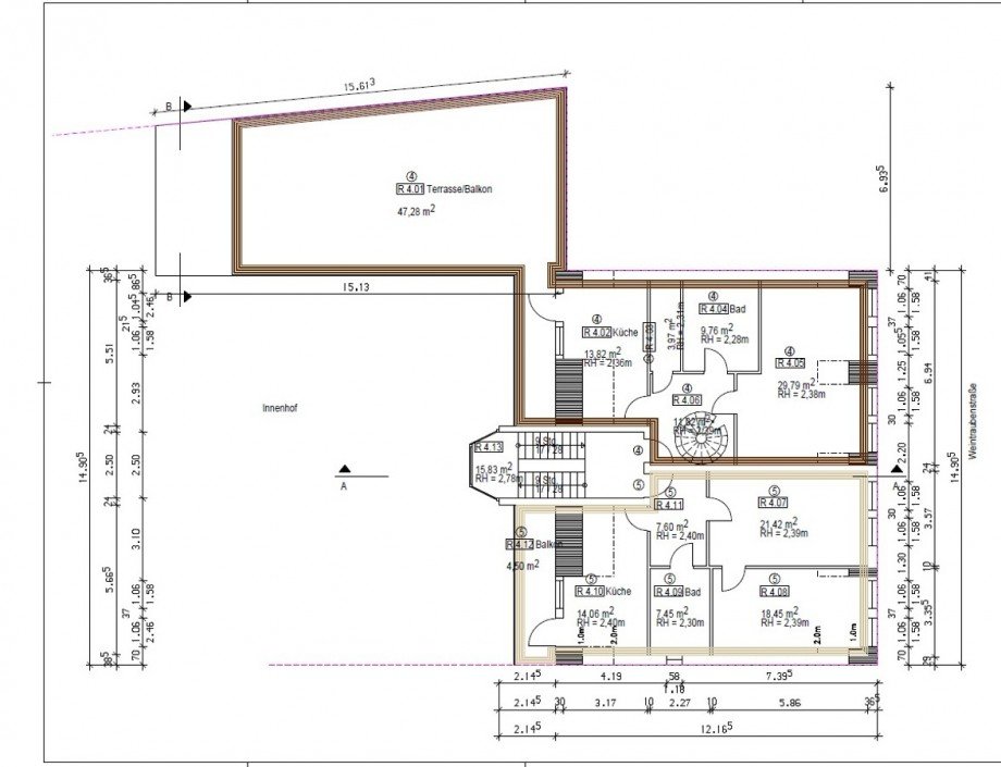 Grundriss Ebene 1 Maisonettewohnung K�then