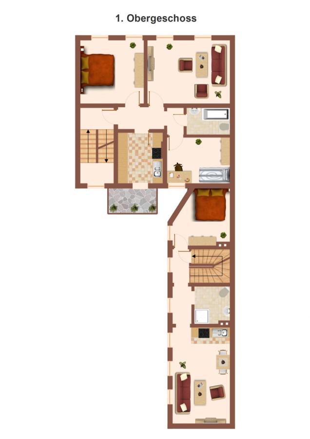 Grundriss 1.OG Mehrfamilienhaus K�then