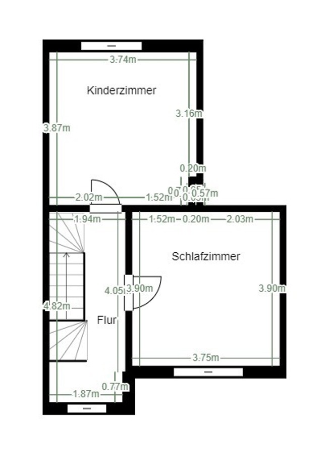 Grundriss OG Reihenmittelhaus Osternienburger Land