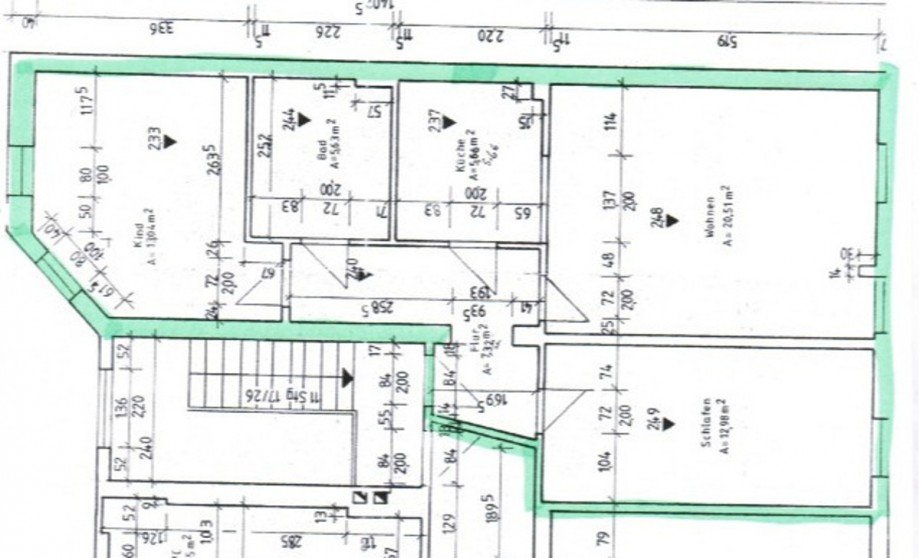 Grundriss Dachgeschosswohnung K�then/ Anhalt