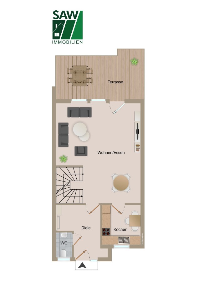 Grundriss EG Reihenendhaus Osternienburger Land