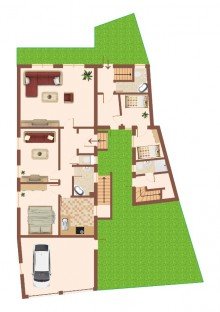 Grundriss EG OHNE K�UFERPROVISION!!! Schickes Einfamilienhaus im Bungalowstil im l�ndlichen Raum