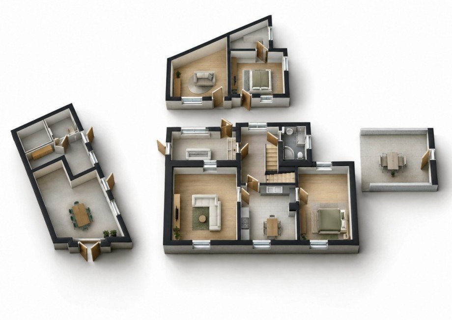 3D Grundriss EG Einfamilienhaus Trebbichau