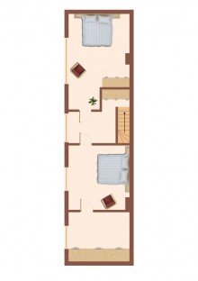 Grundriss OG PROVISIONSFREI!!! Schicke Doppelhaush�lfte mit Pool und Garten