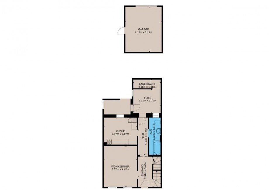 Grundriss EG Reihenmittelhaus Gro�badegast