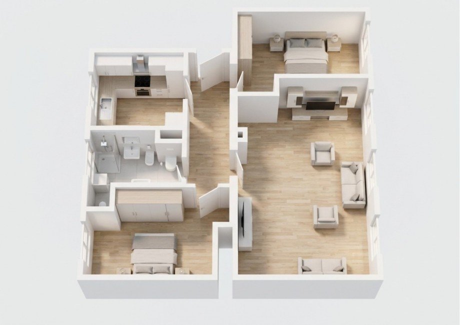 3D-Grundriss Etagenwohnung K�then