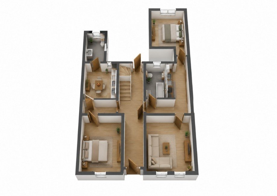 3D Grundriss EG Mehrfamilienhaus K�then