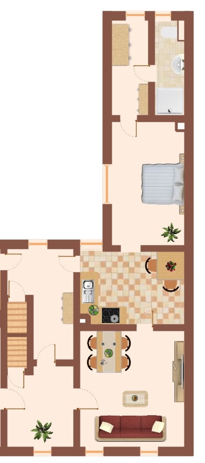 Grundriss Etagenwohnung Radegast