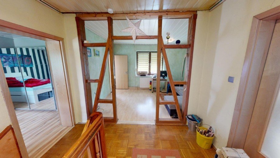 offener Wohnbereich im OG Zweifamilienhaus Trebbichau