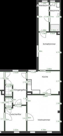 Grundriss Kleine, niedliche Wohnung mit gro�em Garten auf dem Lande