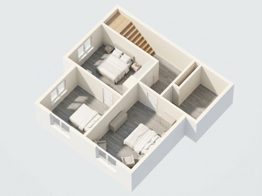 3D Grundriss DG Doppelhaush�lfte K�then OT Merzien