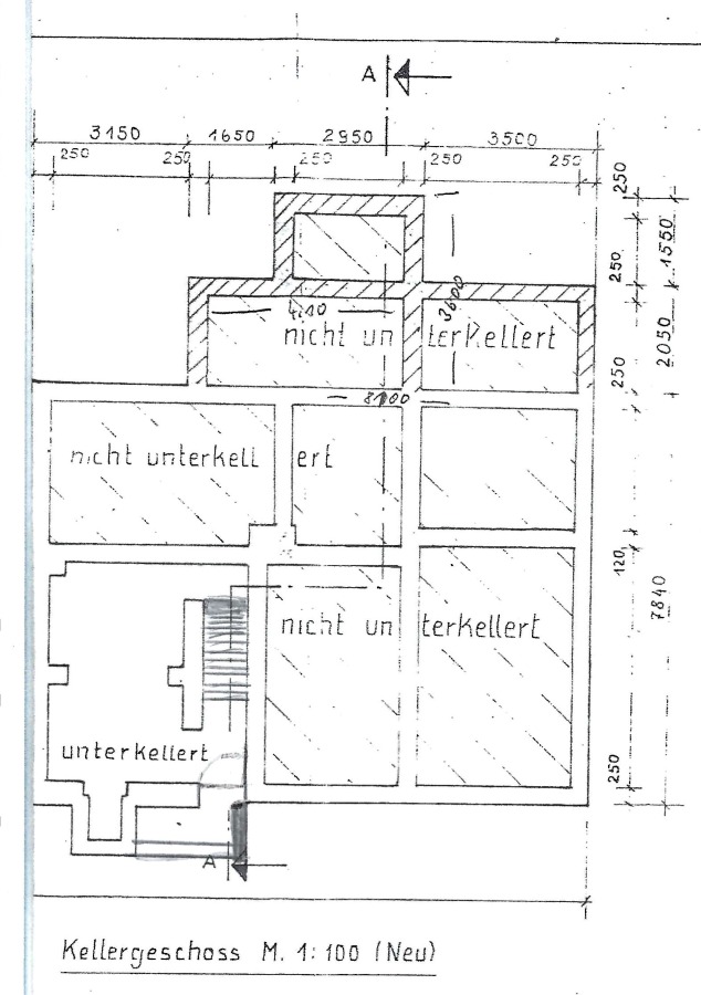 Grundriss Keller Doppelhaush�lfte K�then
