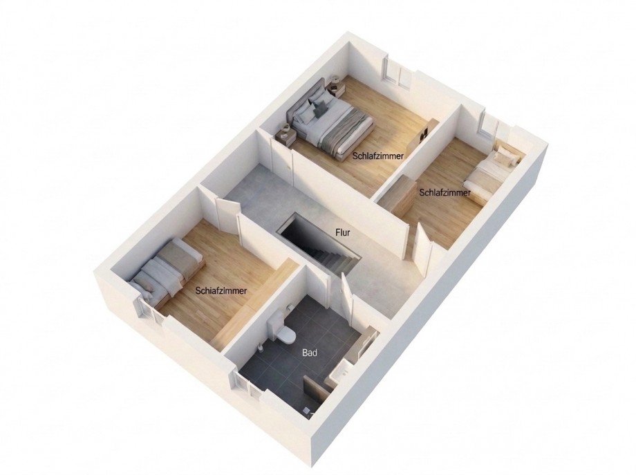 3D Grundriss OG Reihenendhaus Gr�bzig