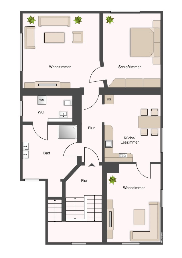 Grundriss Erdgeschoss Zweifamilienhaus K�then