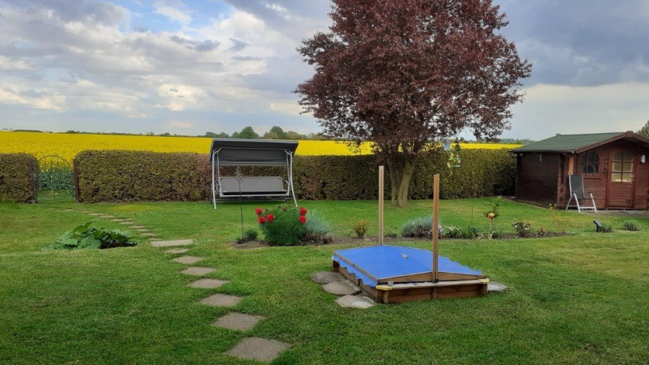 Garten mit Blick auf Feld Einfamilienhaus W�lknitz
