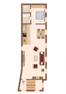Grundriss Loft 1. OG OHNE K�UFERPROVISION!!! Teileigentum mit Loft-Charakter