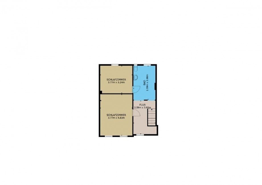 Grundriss OG Reihenmittelhaus Gro�badegast